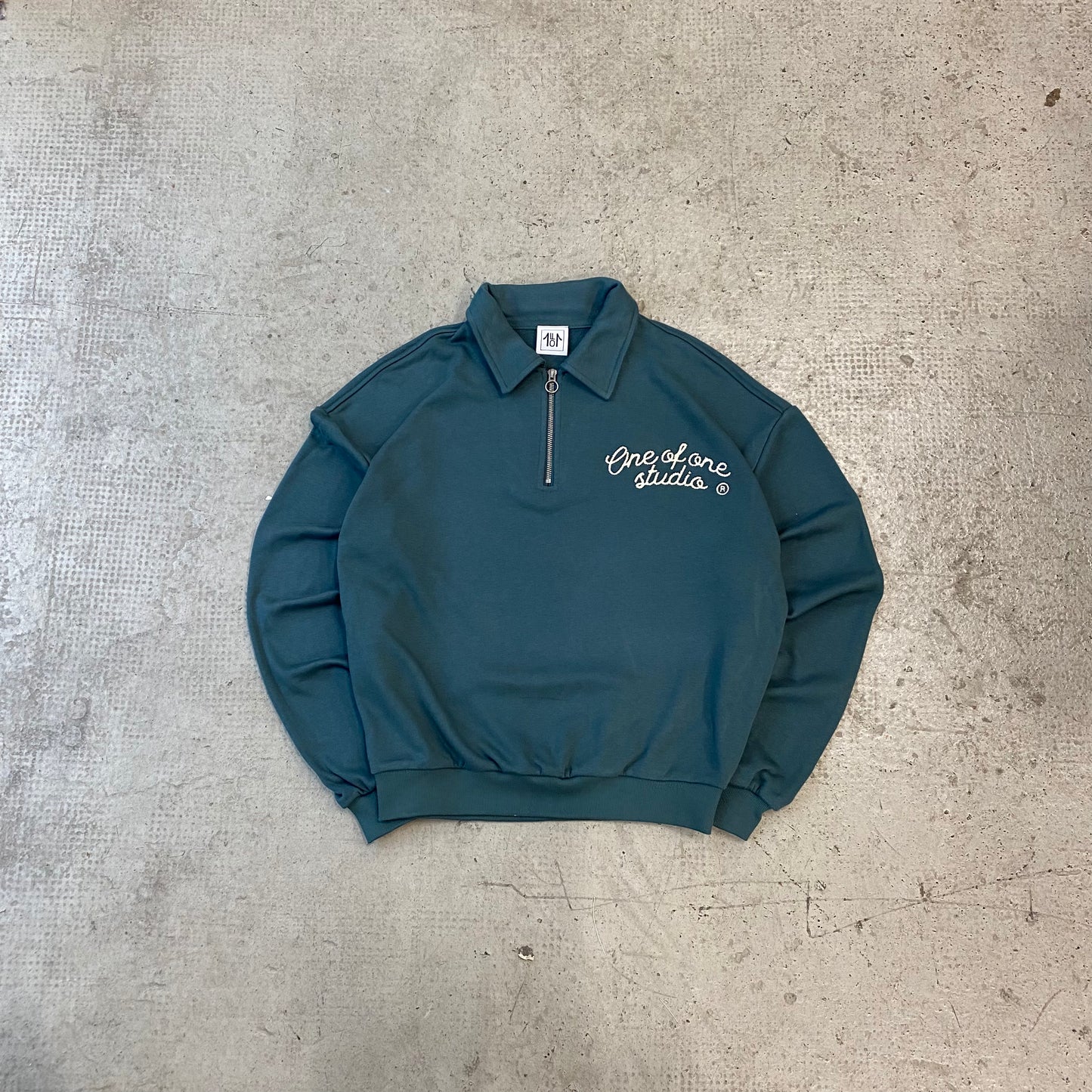HALFZIP CHAINED STITCH - BOTTLE GREEN