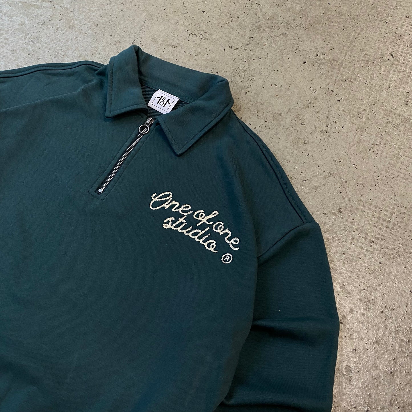 HALFZIP CHAINED STITCH - BOTTLE GREEN