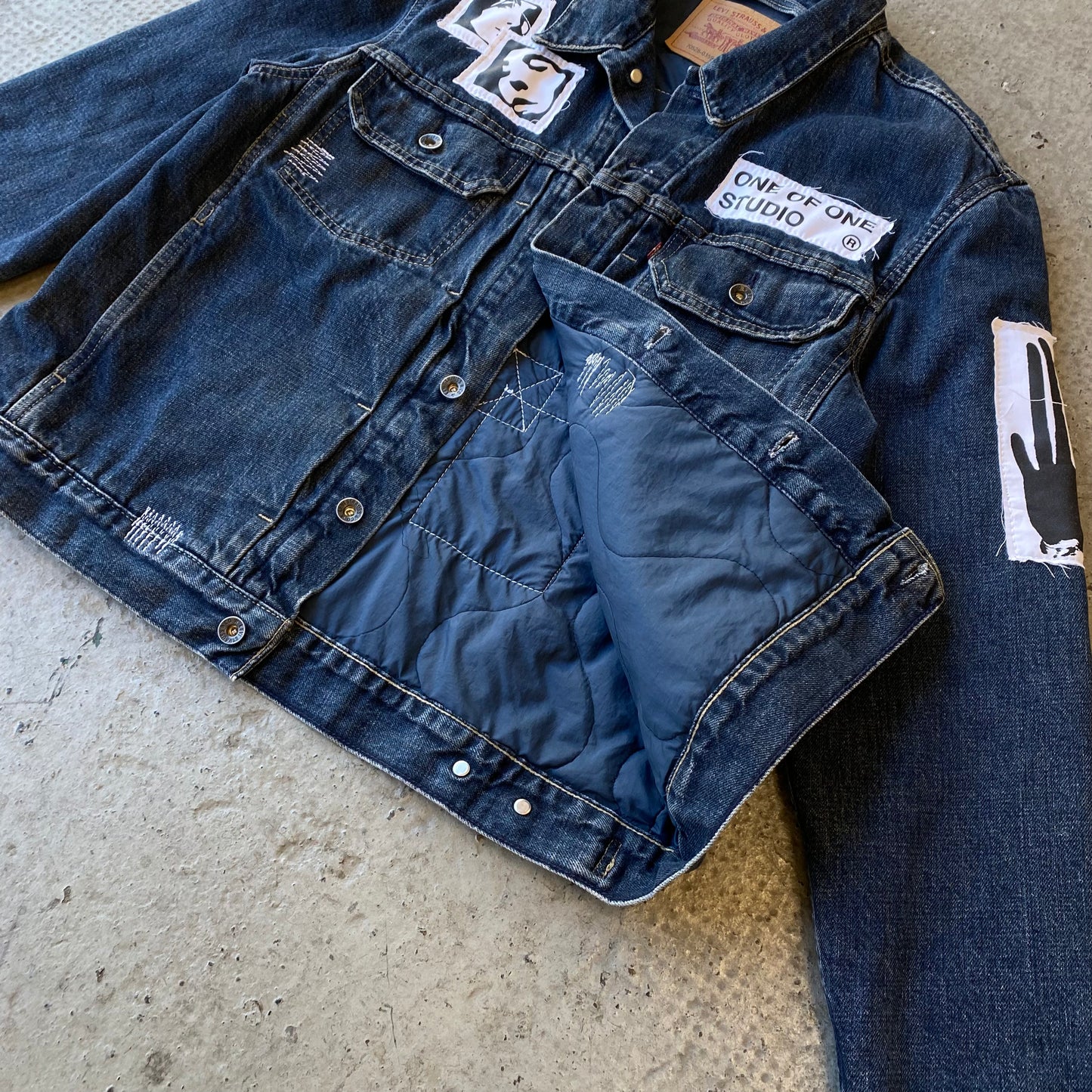 LEVI'S PADDED DENIM JACKET DARK BLUE