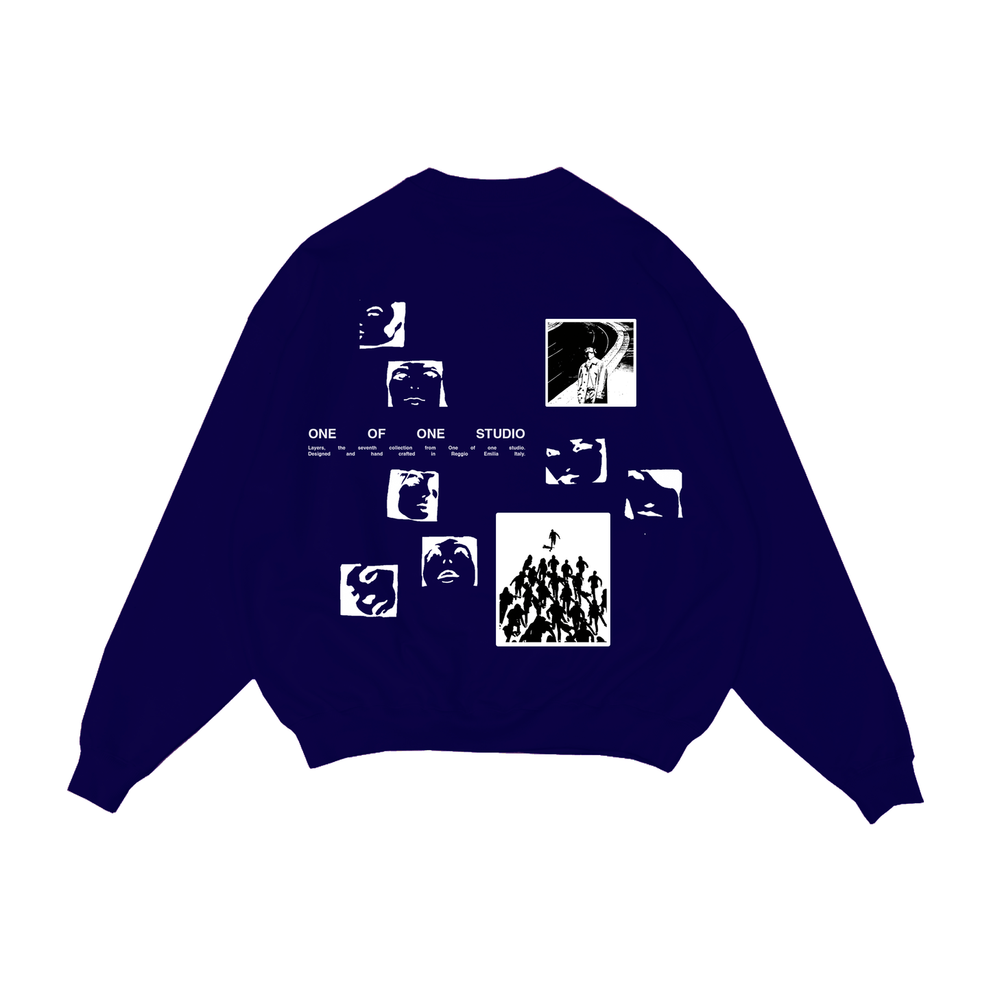MULTIFACE BLUE NAVY CREWNECK
