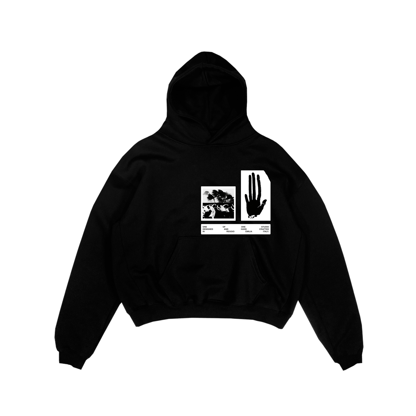 WALKING TROUGHT BLACK HOODIE