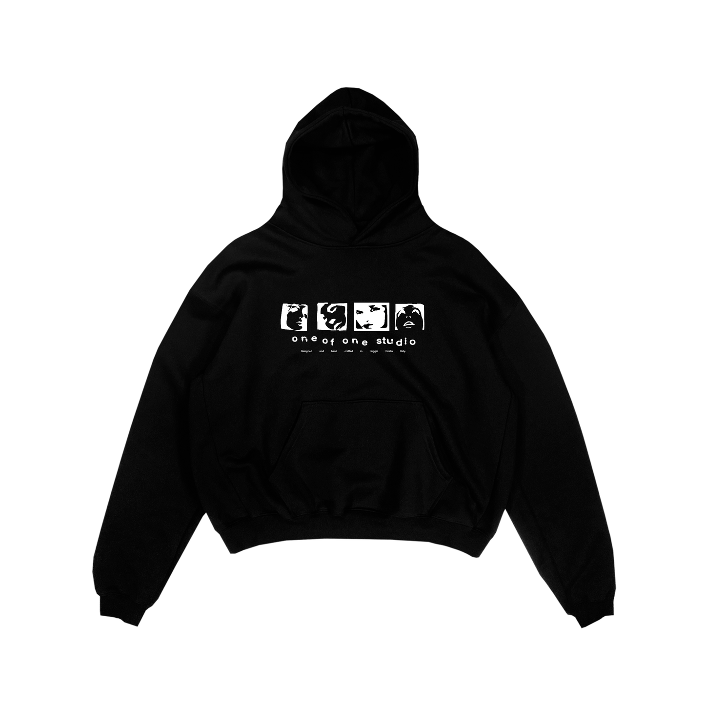 MULTIFACE BLACK HOODIE