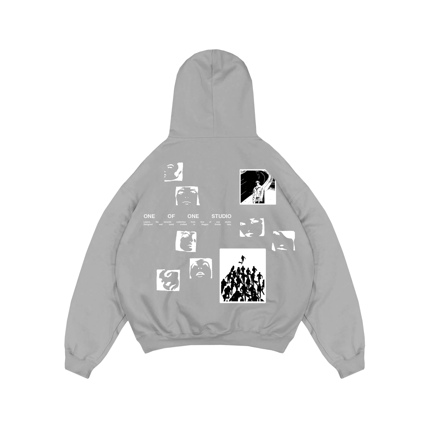 MULTIFACE GREY HOODIE
