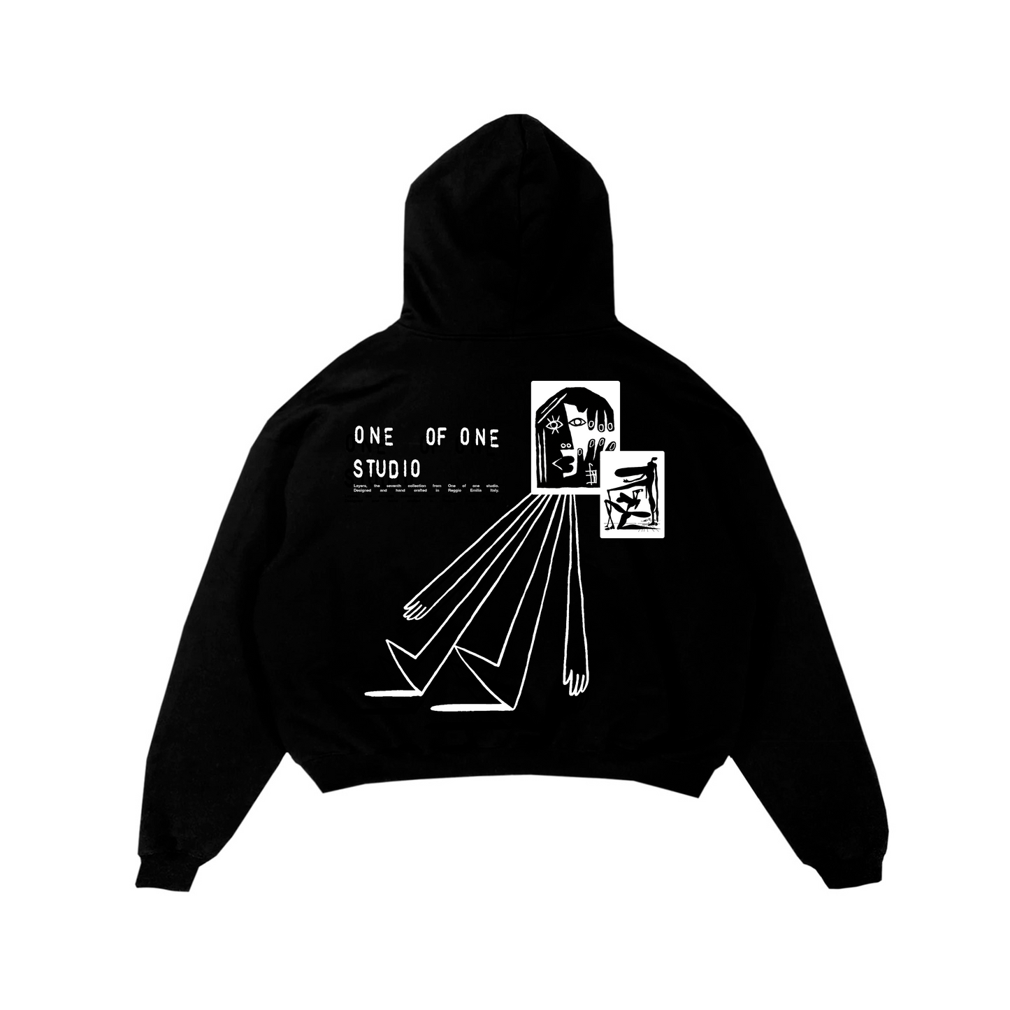 WALKING TROUGHT BLACK HOODIE
