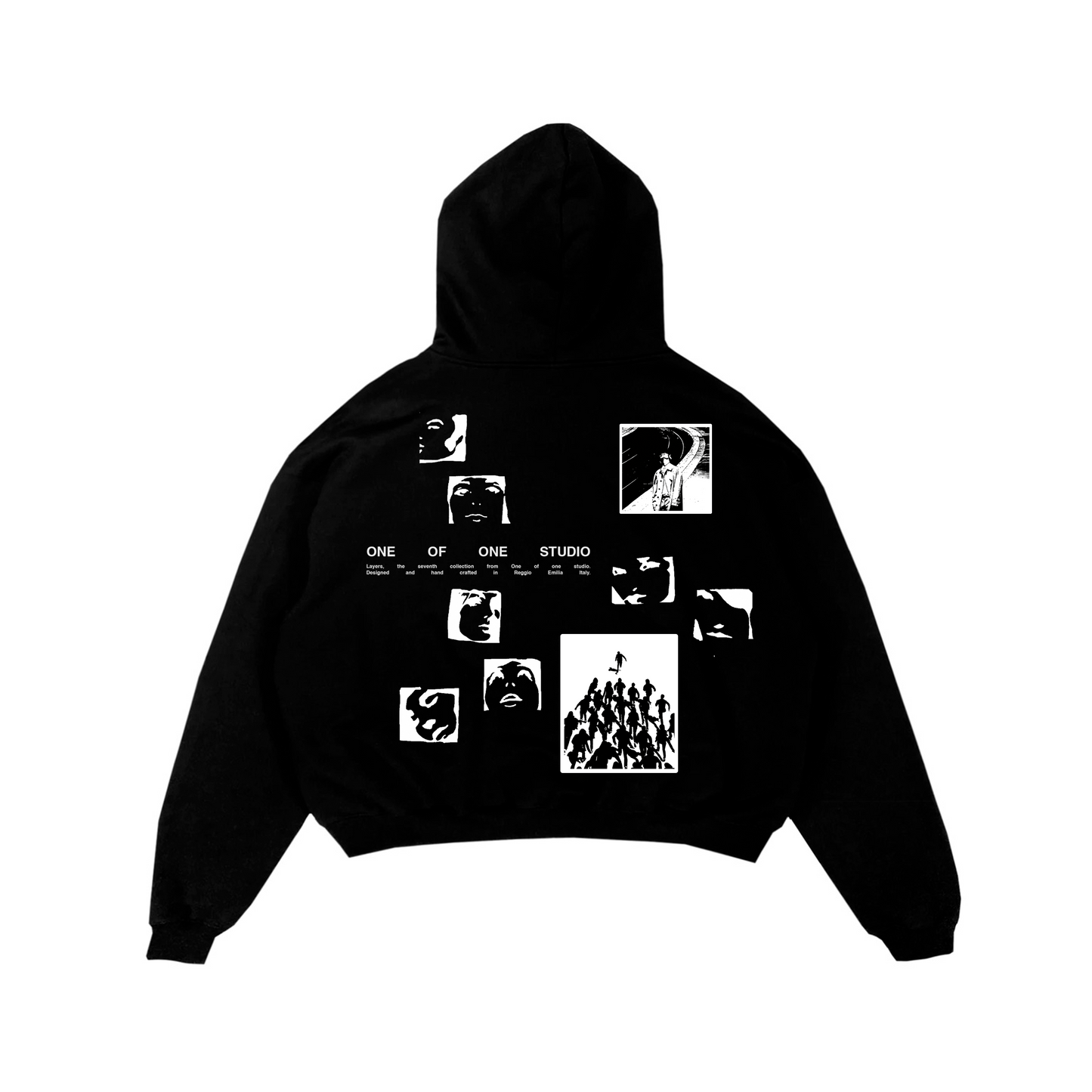 MULTIFACE BLACK HOODIE