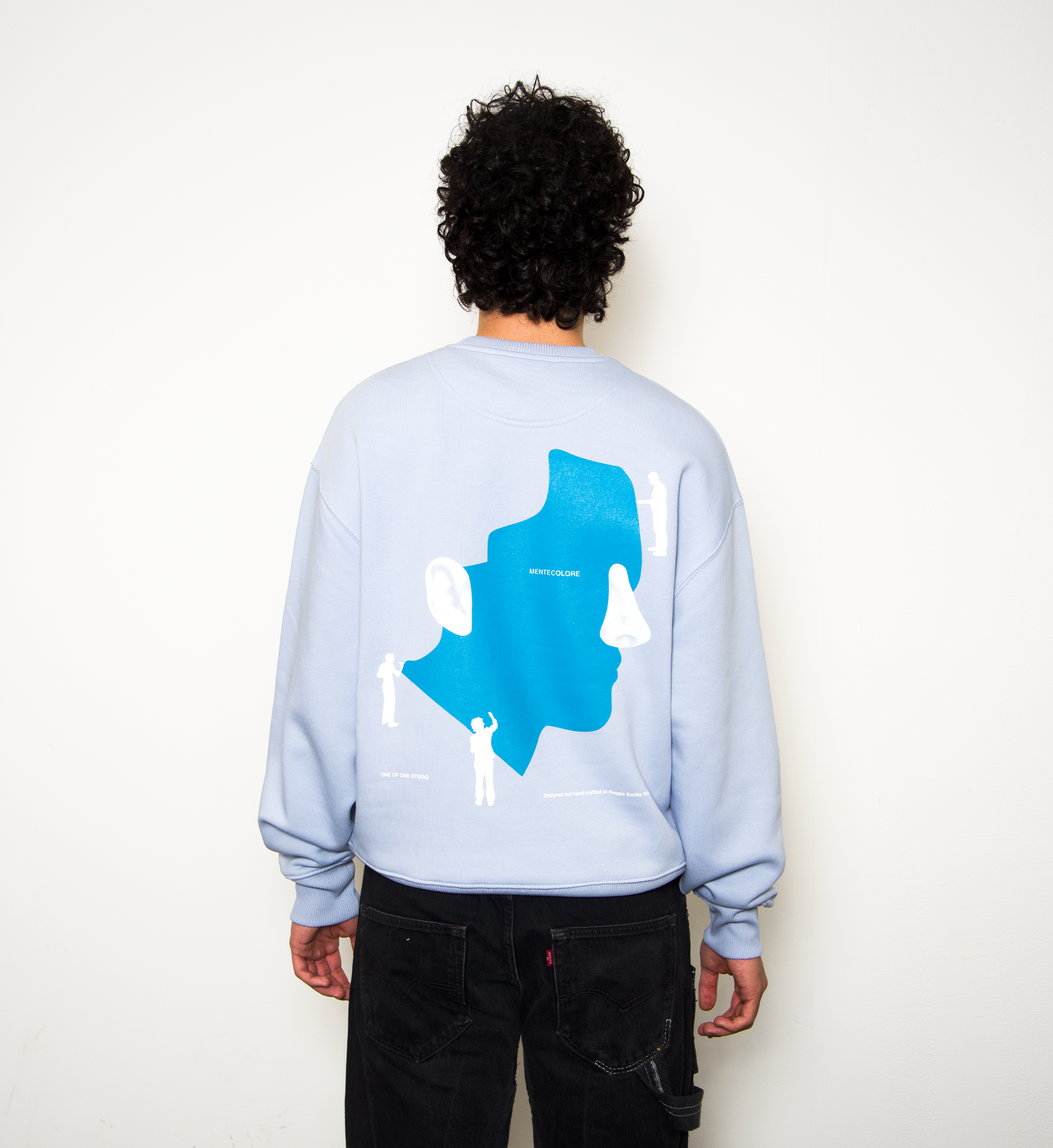 CREWNECK TONAL FACE - LIGHT BLUE
