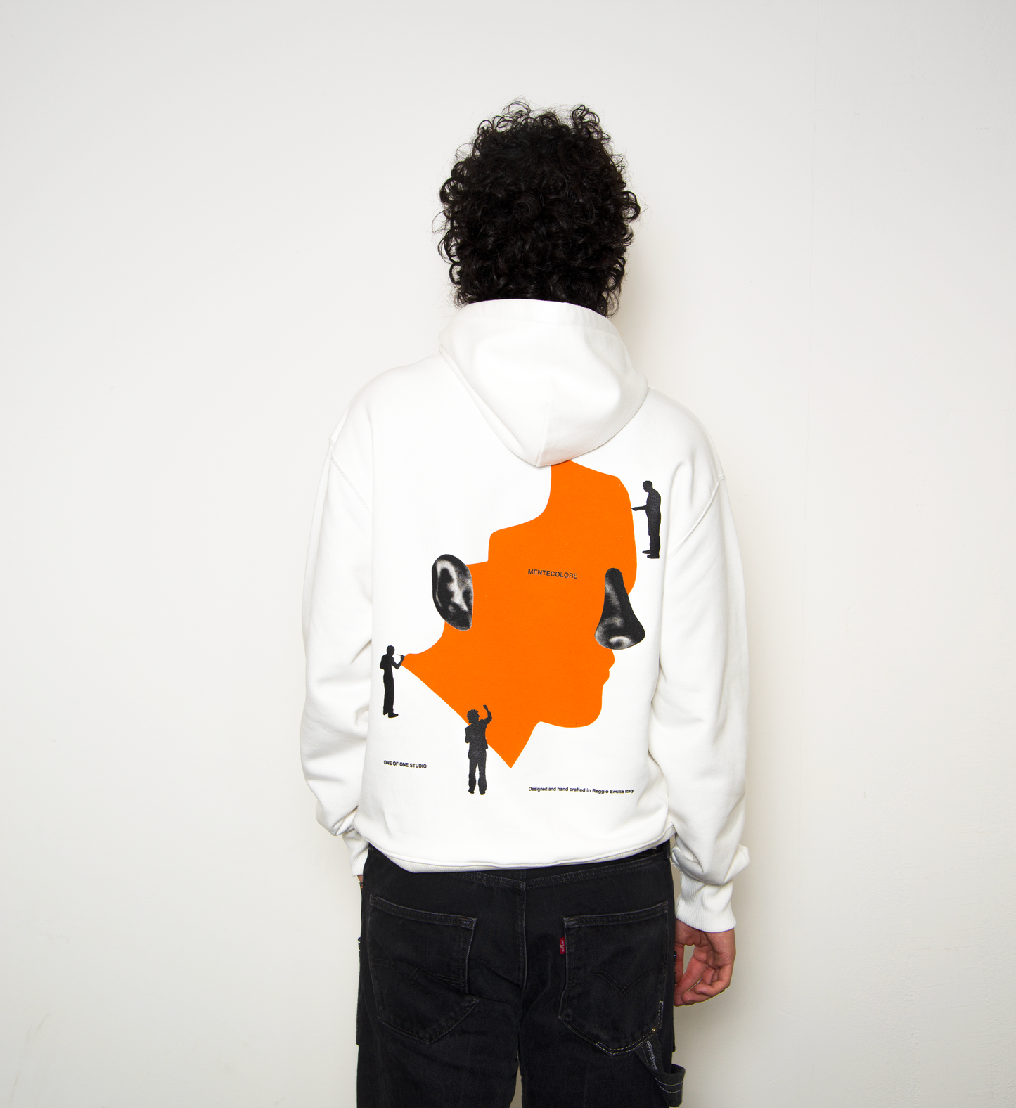 HOODIE TONAL FACE - WHITE