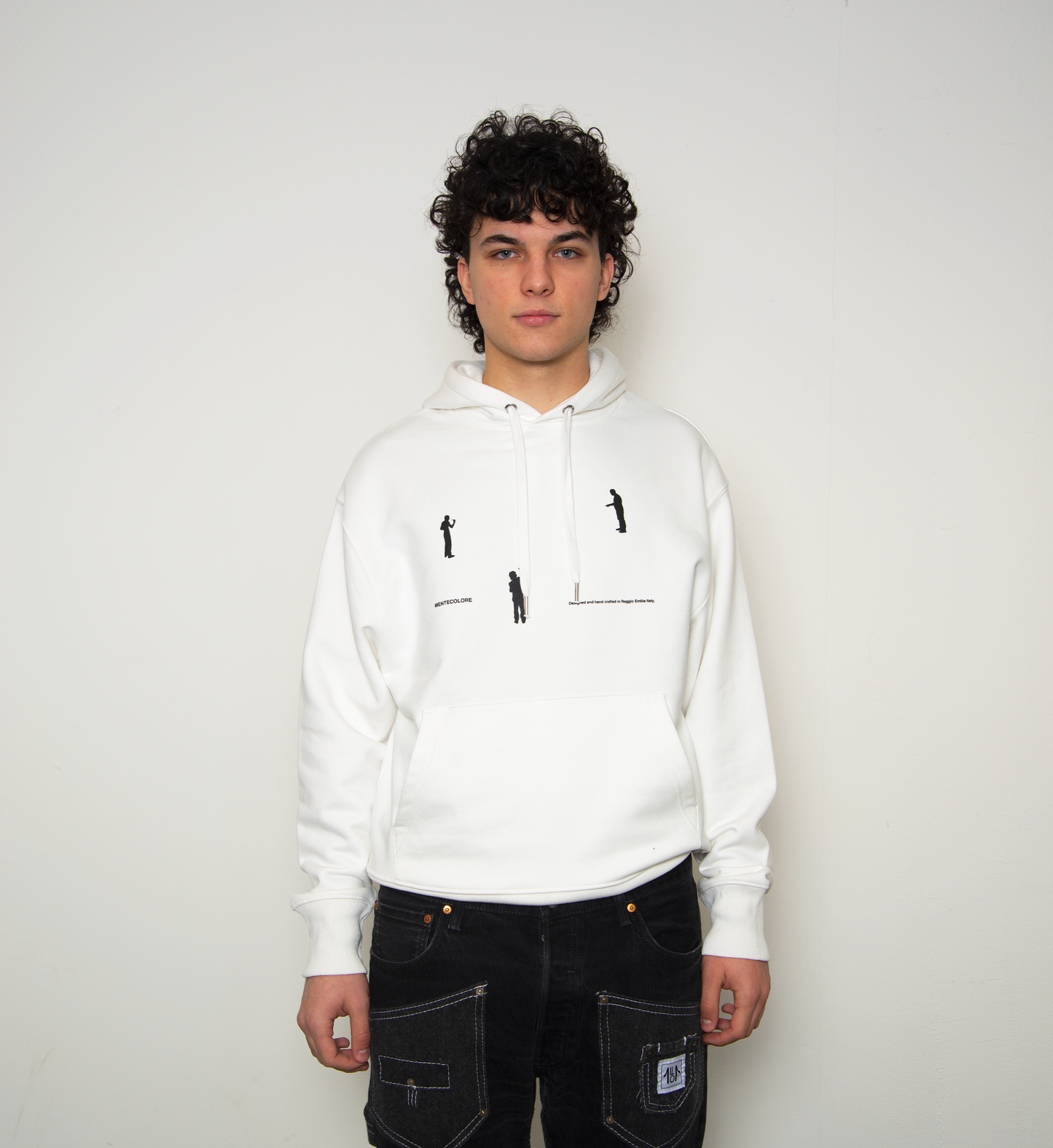 HOODIE TONAL FACE - WHITE