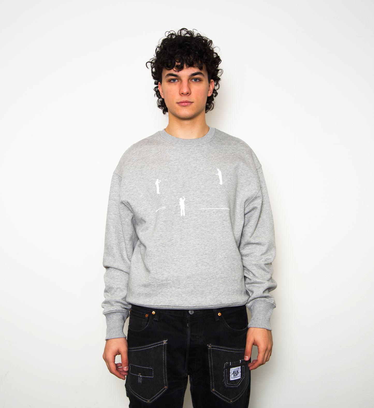 CREWNECK TONAL FACE - LIGHT GREY