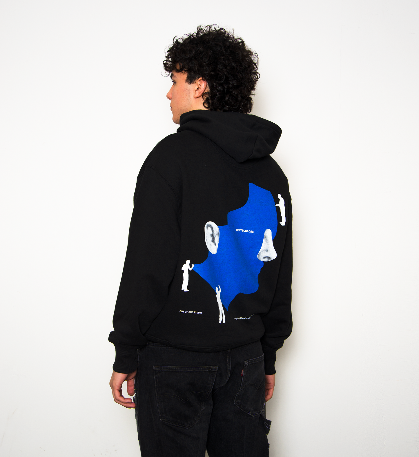 HOODIE TONAL FACE - DEEP BLACK