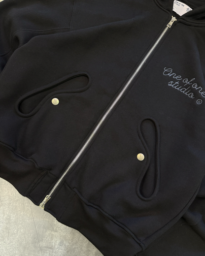 Type 02 - Double Zip Hoodie - Black