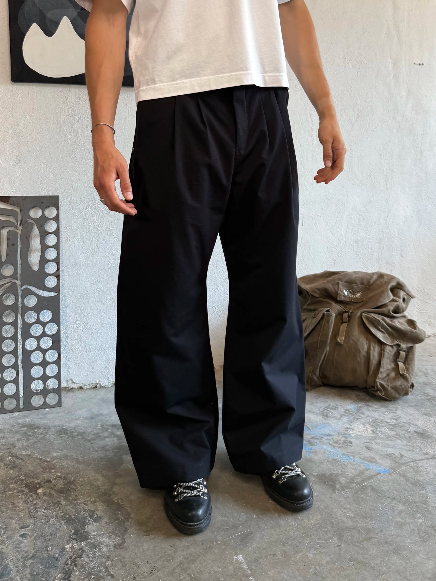 PLEATED PANTS RIPSTOP