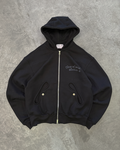 Type 02 - Double Zip Hoodie - Black