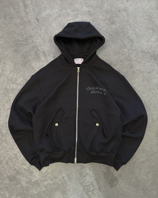 Type 02 - Double Zip Hoodie - Black