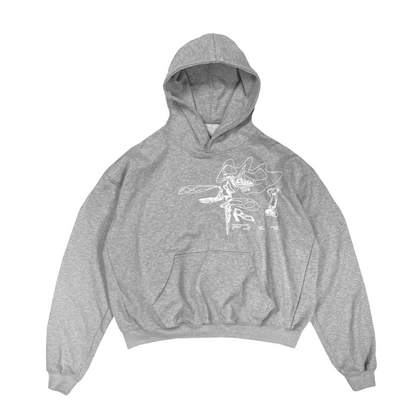 DALÍ “CRANIAN” HOODIE - Heather grey - OneofOnestudio