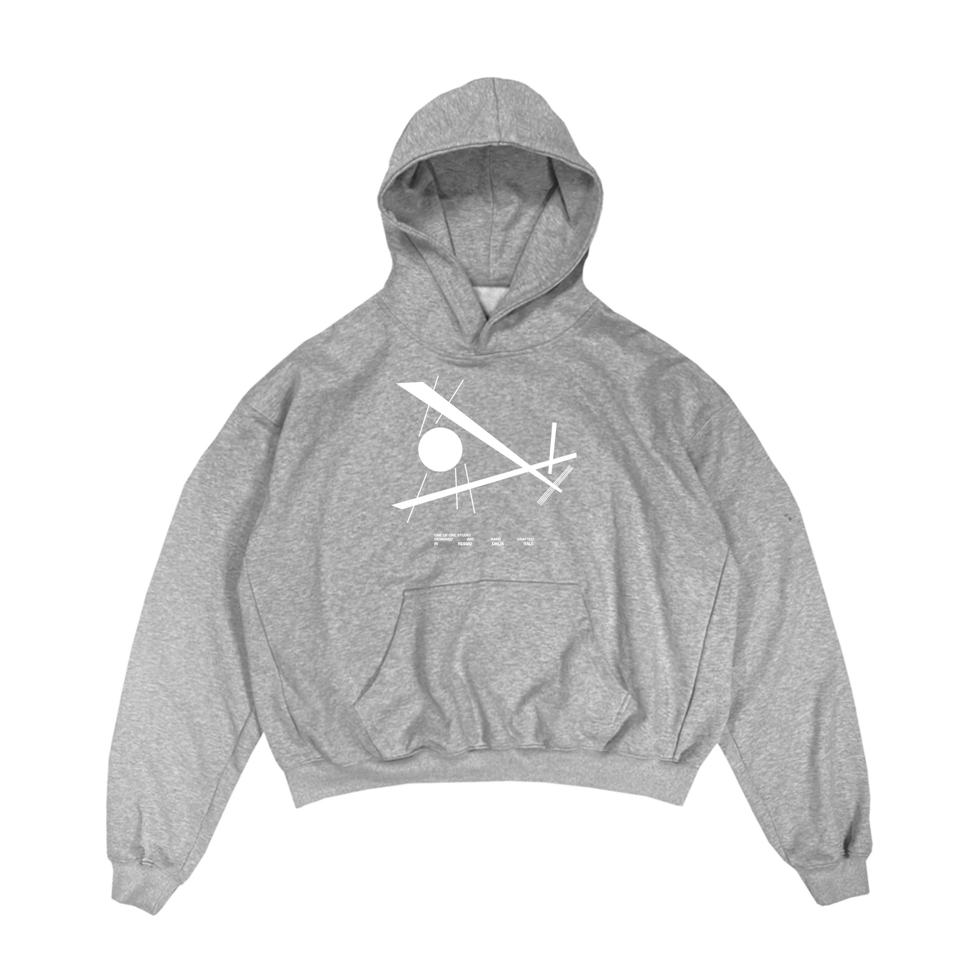 KANDINSKIJ “PUNTO LINEA” HOODIE - Heather grey - OneofOnestudio